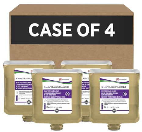 SC Johnson Professional Kresto Classic Industrial Super Heavy Duty Hand Cleaner with Grit, Hand Cleaner and Degreaser, 2 Liters, 4 Count, for Professional Use Only