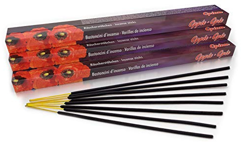 Premium Räucherstäbchen Opium: natürlich traditionell aus Indien in fairer Herstellung. Großpackung mit 10 Boxen = 80 Stück je 45min. Zum Stress Abbau