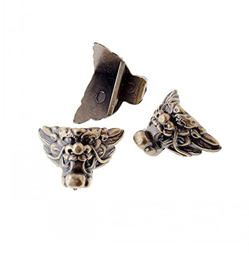 Eckschutz Aus Metall 4Pcs Bronze Ton Schmuck Geschenkbox Holzetui Dekorative Acryl Füße Bein Eckenschutz 29X35Mm