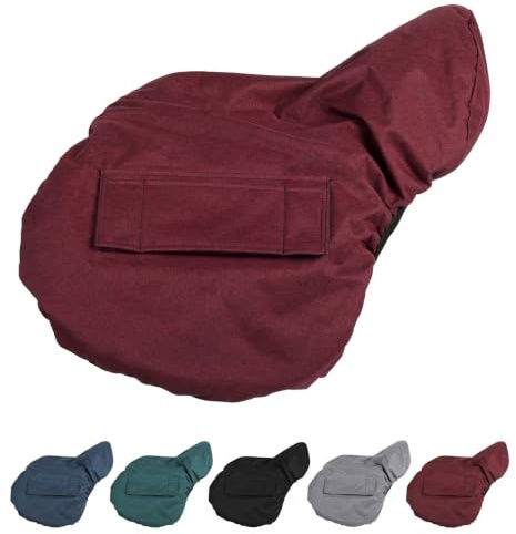 NETPROSHOP Sattelschoner Sattelbezug mit Vlies Gefüttert Wasserabweisend Gurtschlitze etc., Farbe:Bordeaux