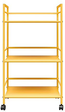 DHP Furniture Cache Metal Rolling Cart Yellow Serving Trolley