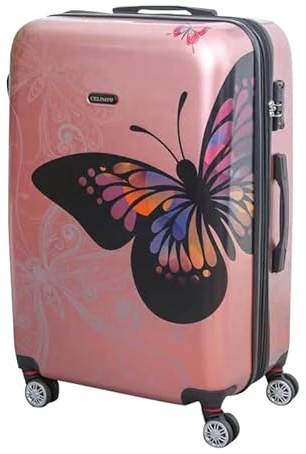 CELIMS - Valise Grande | Valise en Polycarbonates | 4 roulettes Doubles | 75 x 48 x 29 cm |Cadenas TSA | Rose Gold