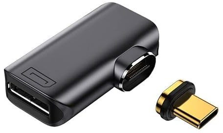 cablecc Adaptador convertidor de monitor DisplayPort DisplayPort tipo C a DP en ángulo magnético tipo C 4K 2K 60Hz para tablet, teléfono y portátil