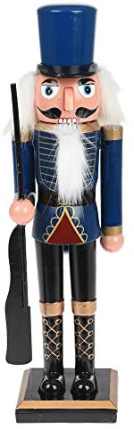 Home & Styling Collection - Figurine Casse-Noisette Bois 12X9X38CM Bleu