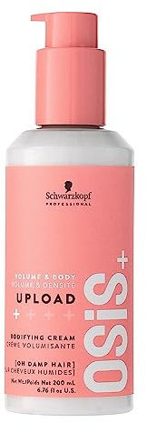 Schwarzkopf Professional OSiS Upload Bodifying Hair Cream Anti Static Heat Protection Subtle Definition Volume And Root Lift Non Greasy Non Sticky Formula Light Hold 200 ml