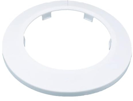 Indprod Passend für 7,5 cm Außendurchmesser, Flansch, Wasserrohrabdeckung, Dekoration, weiße Rohrabdeckung, Heizkörper, PP-Kunststoff, 75 mm, Rosettenmanschette für Wandrohr, Rohrdekoration, 2 Stück
