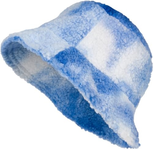 styleBREAKER Damen Fischerhut Bucket Hat Teddyfell Ombré Bunt | Herbst Winter Accessoire mit Farbverlauf, 7cm Krempe, 16cm Höhe, 24cm Durchmesser, integriertes Zugband für 59 cm Kopfumfang.