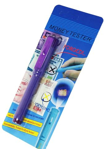 Money Checker Pen, Marker Counterfeit Tester Pen UV Cash Detector Pen for Most of Interational Currency - Purple