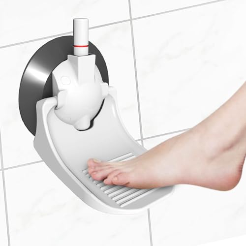 LORESJOY Fußstützenständer für die Dusche, Dusche Fußstütze, Ohne Bohren, Shower Foot Rest Stand,Fußstütze mit Saugnapf, Kunststoff,Duschfussablage für Badezimmer
