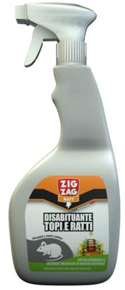 Zig Zag RATT Disabituante Topi e Ratti, Repellente Naturale Contro Topi e Ratti per Ambienti Domestici e Industriali, 750 ml