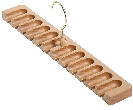 Chaies Gürtelhalter, 12 Schlitze, Für Krawatte, Gürtel, Schal Und Halstuch Aus Stabilem Buchenholz Gürtelregal-Organizer, Gürtelschrank-Organizer-Halter Für Kleiderschrank, Platzsparend, Gürtelbügel