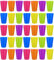 KAHEIGN 36Pcs Plastikbecher Wiederverwendbare Becher, 250ml Trinkbecher für Kinder, 6 Farben Bunt Campingbecher Set ideal für Küche, Partys im Freien, Picknick, Grillabende, Reisen und mehr