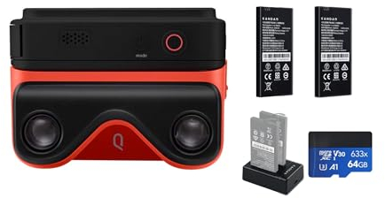 Kandao QooCam Ego - Viewer-Integrated 3D VR Camera, 4K 60fps Videos Stereoscopic Instant Display, for Travel, Party, VR Content-Created Device, Compatible AR Glasses, Black Kit.