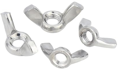FANNIXI Big Ear Hand Tight Mutter 5/10/20 Stück Flügelmuttern M3 M4 M5 M6 M8 M10 M12 Flügelmuttern aus Edelstahl, verzinkt, handfest anziehende Mutter DIN315 (Color : Carbon Steel, Size : M5(20pcs))