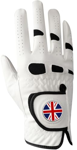 AMRTA Guantes de golf para hombre, mano izquierda y derecha con marcador de pelota, de cuero, 1 paquete, guantes de golfista para zurdos y diestros, agarre antideslizante, suave, cómodo, transpirable