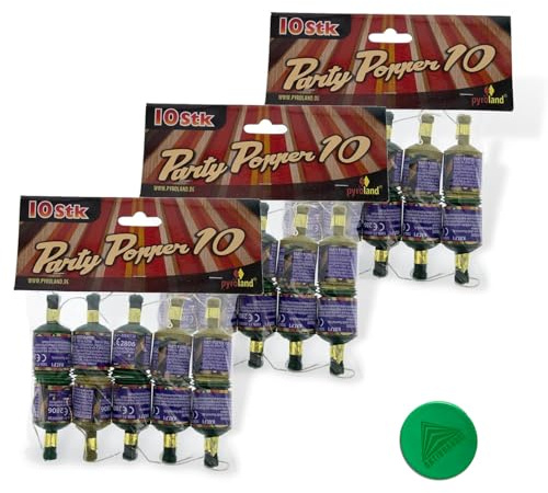 AKTIVHANDEL Party Popper 30er Set Tischfeuerwerk, Party Deko für Silvester, Geburtstag, Hochzeit und Feiern, Feuerwerk der Kategorie F1 inkl. Einkaufswagenchip