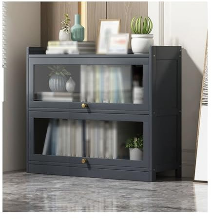 Acryl-Sammelvitrine mit staubdichtem Klappfront-Design und starker Tragfähigkeit, Glas-Vitrine für platzsparende Aufbewahrung (AL80 x H 75 cm)