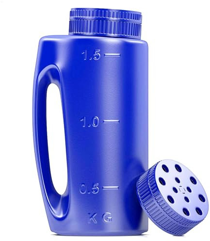 Spargisale manuale da 1,5 kg, spargitore di sale da 2,396 g, spargitore di fertilizzanti per semina e fertilizzante, regolabile, spargitore portatile per semi di , colture, diatomite,