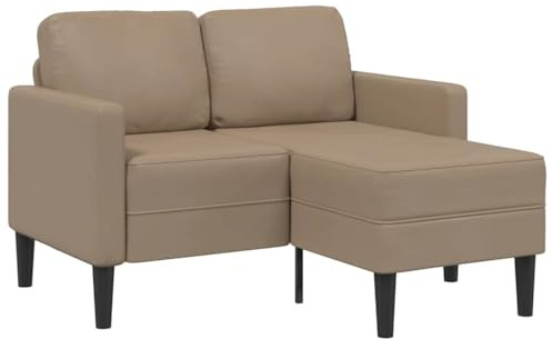 vidaXL 2-Sitzer-Sofa mit Chaiselongue L-Form Cappuccino-Braun 125 cm