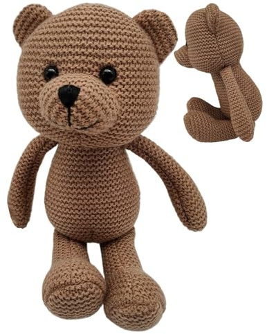 Strickbär, Häkel-Spielzeug, Tier, Schlaf, 25 cm, Dekoration für Schlafzimmer, Wohnzimmer, Sofa, Babyzimmer