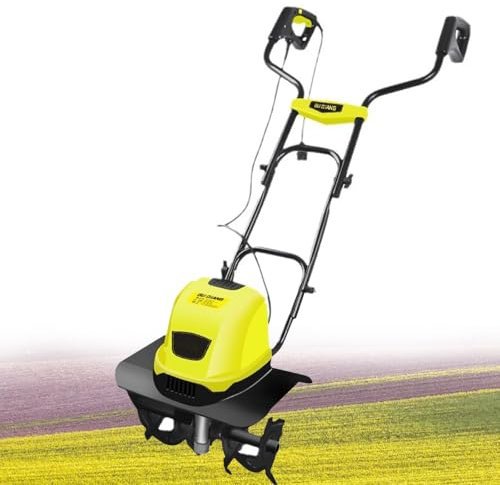 Electric Soil Cultivator Scarifiers for Lawns, Cordless Garden Tiller Rotavator, 36cm Working Width, 18cm Tilling Depth, Double Handle, 3900rpm Tiller Garden Tools