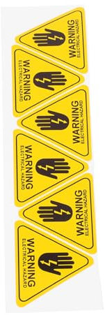 HYTROVE 6pcs Safety Triangle Sticker Electric Shock Emergency Warning Sign Electrical Safety Sign for Home Office