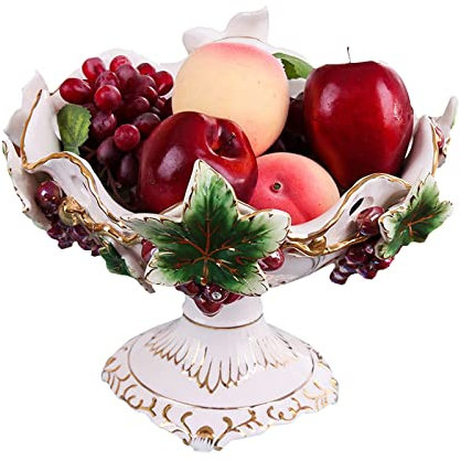 VDLLQYN, Plateau de Rangement de décoration de Raisin, Assiette de Noix de Bonbons de Style Court en Porcelaine, Plateau de Panier de Fruits de Baies de Compote de collations Haut de Gamme,Bols à Bon