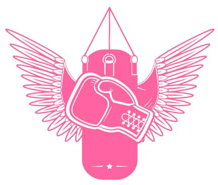 Wall Vinyl Sticker Decor Boxing Gloves Gymnastics Fighter Punching Heavy Bag 51x61.4cm Multiple Size Options L-Pink