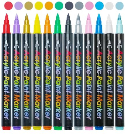 Dewireaey Pennarelli Per La Pelle - 12 Penne Lavabili Atossiche Per Il Corpo,Materiali Per Disegno e Colorazione, Penne Artistiche Per Adulti e Ragazzi