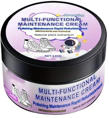 Qkbuza Limpiador de Zapatillas para Zapatos Blancos - 140 g Crema Antipolvo para Cuidado de Calzado con Esponja,Limpiador Blanqueador para Cuero Tela Exteriores Hogar Viajes Tenis Senderismo