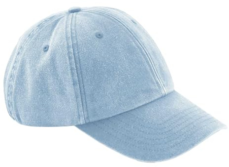 Beechfield Junior lågprofil vintage keps – vintage ljusblå