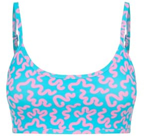 Modibodi Swimwear Top - Adustable Swim Top for Teenagers-Wavy Blue