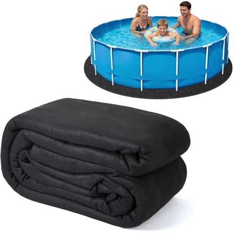 Garvee Tapis De Protection Géotextile Robuste pour Piscine Hors-Sol – Résistant Aux Perforations, écologique, Barrière Anti-Mauvaises Herbes, Prolonge La Durée De Vie du Liner – Forme : Rond, 10.06m