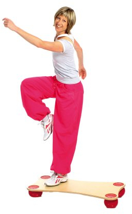 TOGU Balanza Ballstep Balance board Stepper, holzfarben mit rot