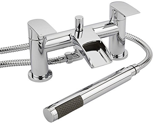 MILANO Waterfall Bath Shower Mixer Tap Hand Shower Handset Kit Chrome