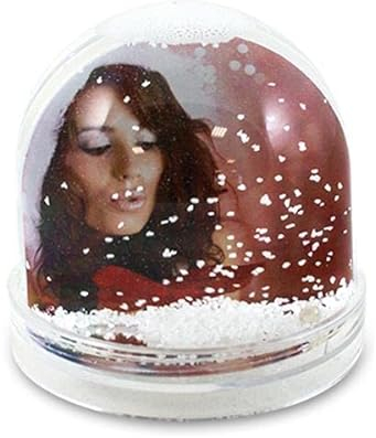 Poster 38 Schneekugel/Fotokugel für 2 Bilder mit weißen Schneeflocken