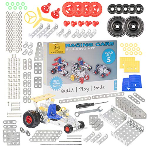 MALUVRIAN Erector Set STEM Educational Kit | Construction Set for Boys & Girls | Metal Erector Set | Building Kit for Boys Age 8–12 | 236-Piece Engineering Toy