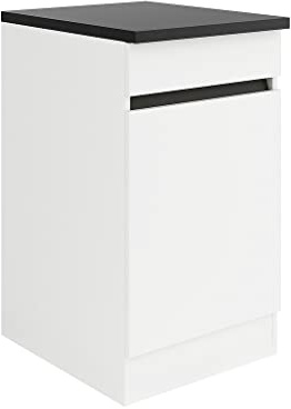 Küchen Unterschrank mit Arbeitsplatte Luca U506-0+ in weiß matt 50 cm breit