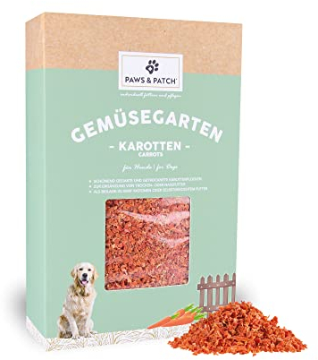 Paws&Patch KAROTTENFLOCKEN für Hunde 900g I europäische Landwirtschaft I glutenfreie Gemüse-Beilage für Barf & Hundefutter I Vitamine, Pektine, Beta-Carotin…