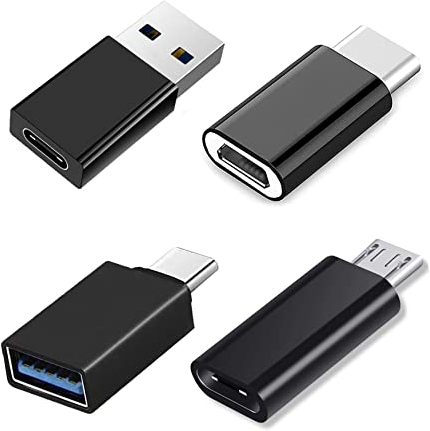 iJiGui Adattatore USB C a USB 3.0 OTG [4 pezzi], , Adattatore USB C a Micro USB, Trasferimento Dati per MacBook, Phone 13 12, Galaxy S9