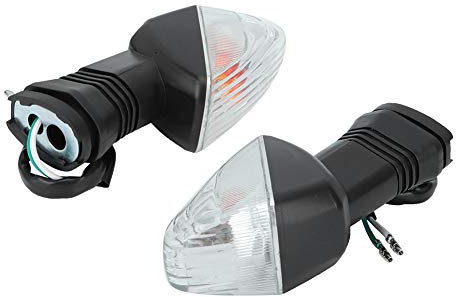 Akozon 2PCS Moto Indicatore di Direzione Lampada Della Luce Luci Diurne Impermeabili per KLE 650 2007-2008 (Nero bianco)
