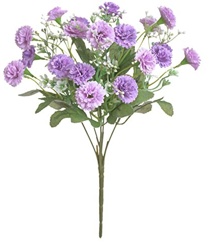 MaoYuanX - 20 flores artificiales de imitación de color lila con colores brillantes y buena flexibilidad para centros de mesa de boda de otoño