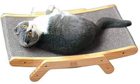 TONGDY Katzennest, Katzenkratzer aus Pappe for den Innenbereich, robuste Brettpolster, gewölbtes Design, reduzieren den Druck auf die Wirbelsäule, Tragfähigkeit: 9 kg (Size : 43 * 10 * 25.5cm)