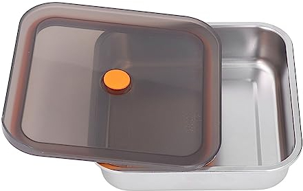HEEPDD Stainless Steel Lunch Box, PP and Food Grade Silicone Multifunctional Vacuum Sealed Metal Bento Box for Restaurant (1200ml)