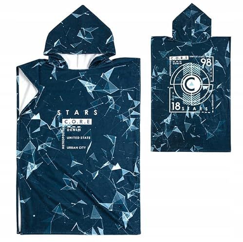 Hamur Hem Bad Poncho Dam Herr Huva Handduk 105 Cm Poncho Med Huva Morgonrock Bomull Frotté Surfing Byte Handduk Surf Poncho Beach Simning (Stjärnor)