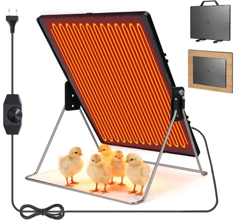 Plaque Chauffante Pour Poulets, 140W Plaque Chauffante Pour Poulets Avec Support Pour une Rotation de 360 Degrés, AdaptéE Aux Fermes, Aux Poulaillers, Aux CanardièRes