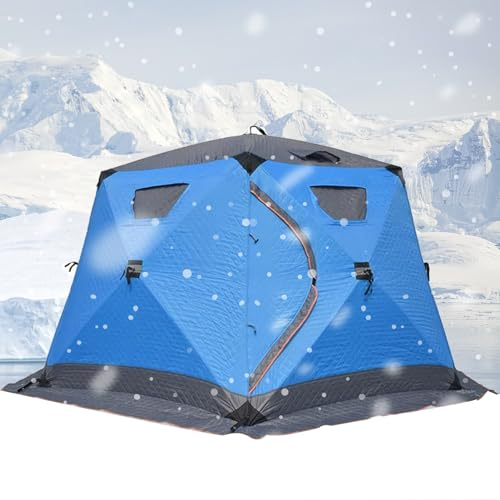 Pop-up isolerat isfiske skyddstält Portabelt Angler Ice Thermal Hub Shelter Fisketält med bärväska, isankare, bindningsrep