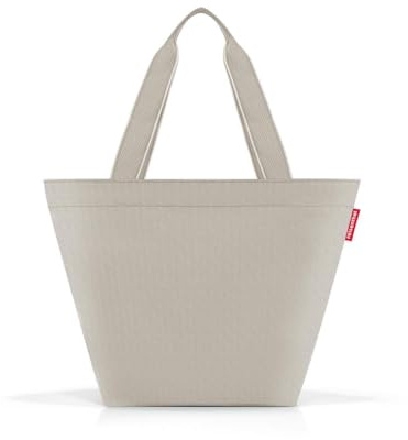 reisenthel shopper M in Herringbone sand – Geräumige Shopping Bag und edle Handtasche in einem – Aus wasserabweisendem Material