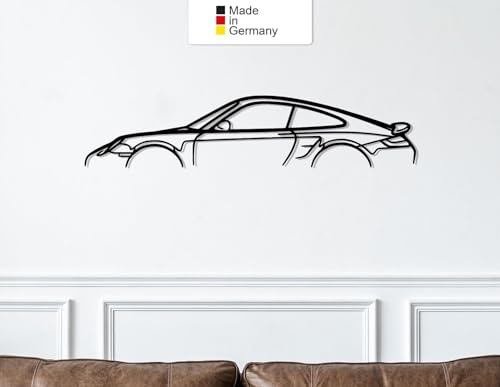 MetalGiftsWorld for Porsche 911 Turbo S Model 997 Classic, Metall Wandbild, Wanddeko,Auto Silhouette (Größe: 137 cm (54))