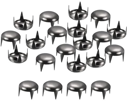 sourcing map 100 Stück 12mm Schwarze runde Kuppelnieten Metallkrallenperlen Nagelkopfnieten Spike Nieten Punk Rock DIY für Lederhandwerk Kleidungsgürtel Tasche Schuharmband Zubehör